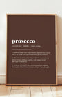 Definition Poster of Prosecco on Espresso background