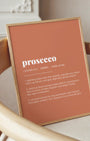 Definition Poster of Prosecco on Terracotta background