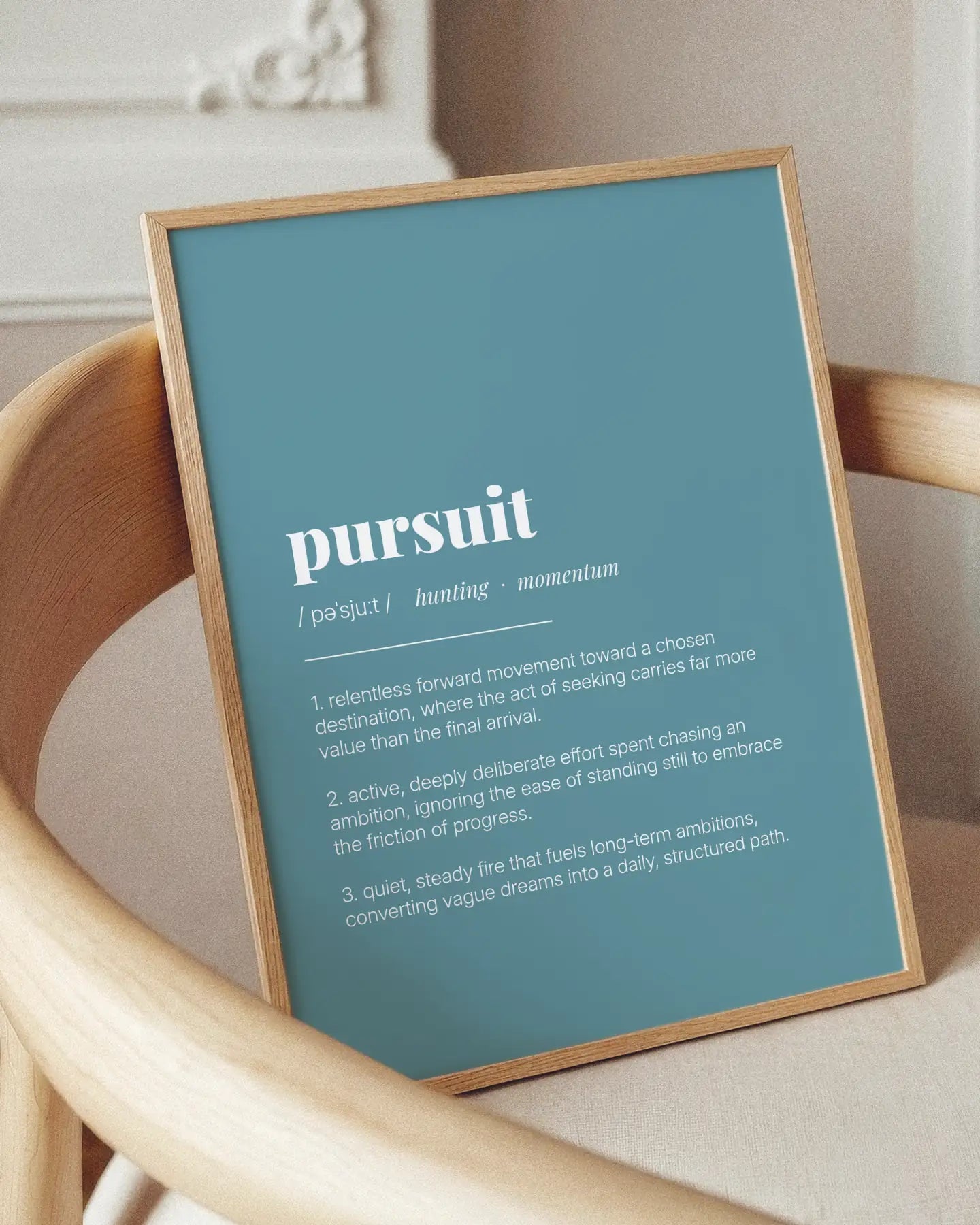 Definition Poster of Pursuit on Sea Glass background