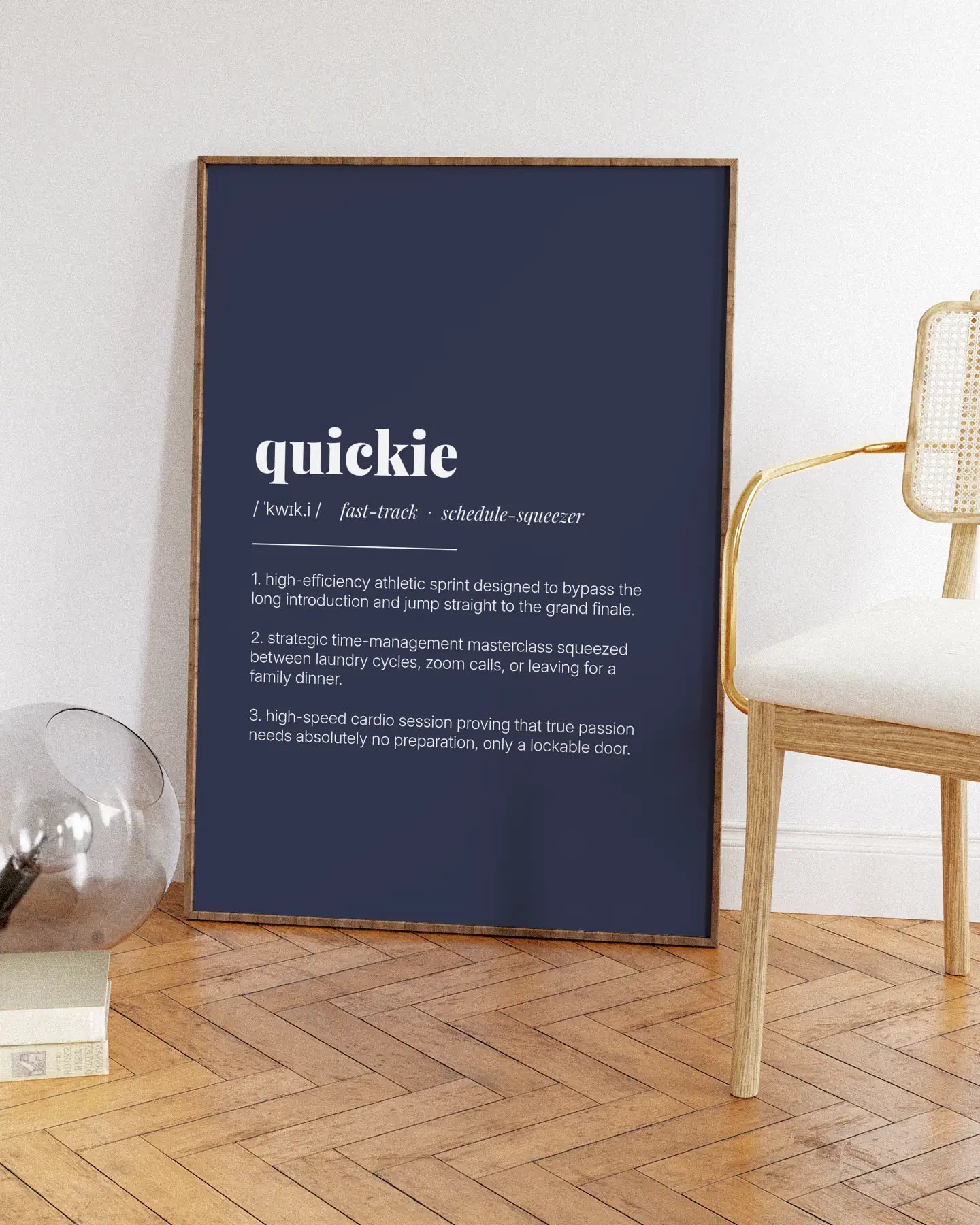 Definition Poster of Quickie on Deep Navy background
