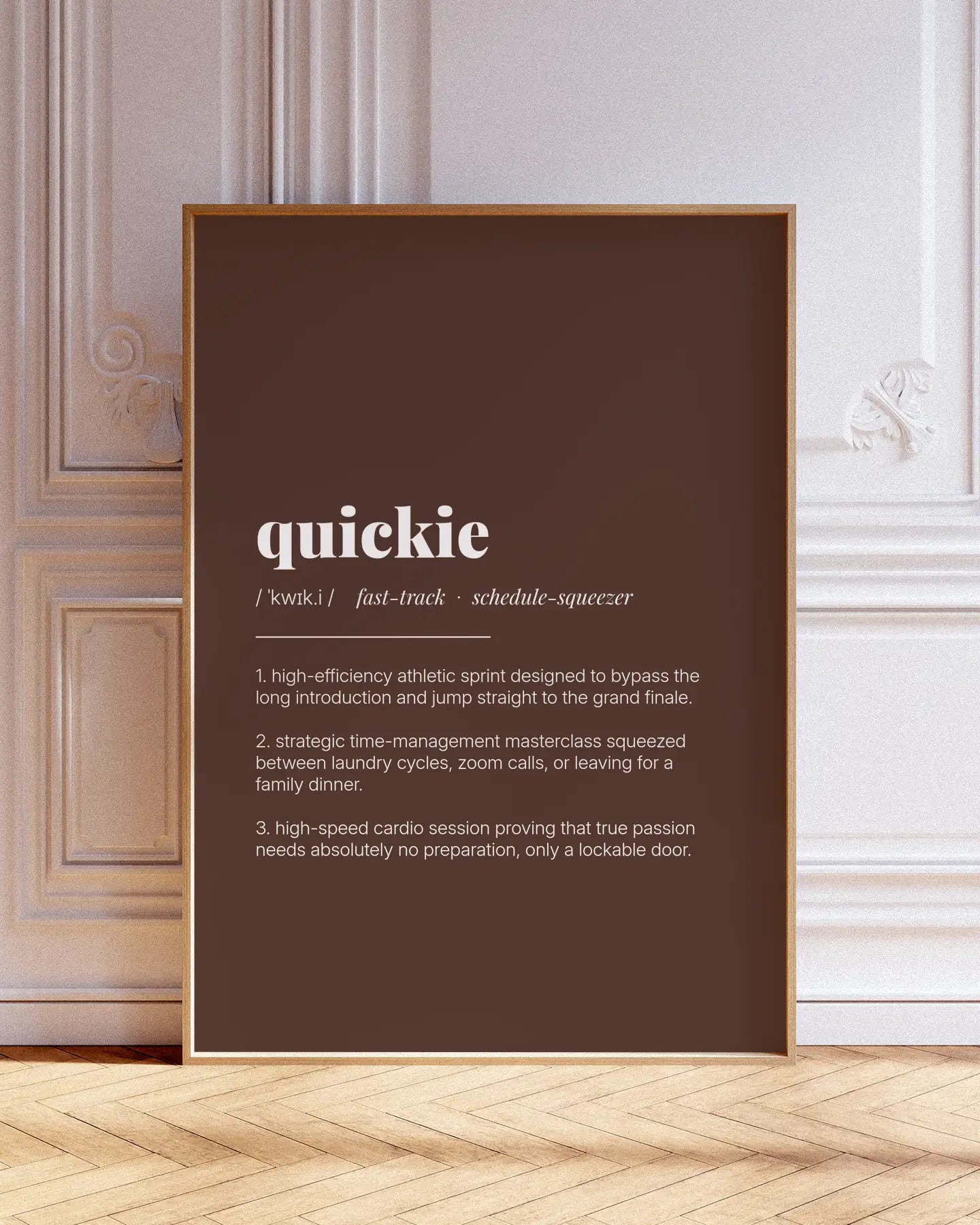 Definition Poster of Quickie on Espresso background