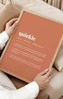 Definition Poster of Quickie on Terracotta background