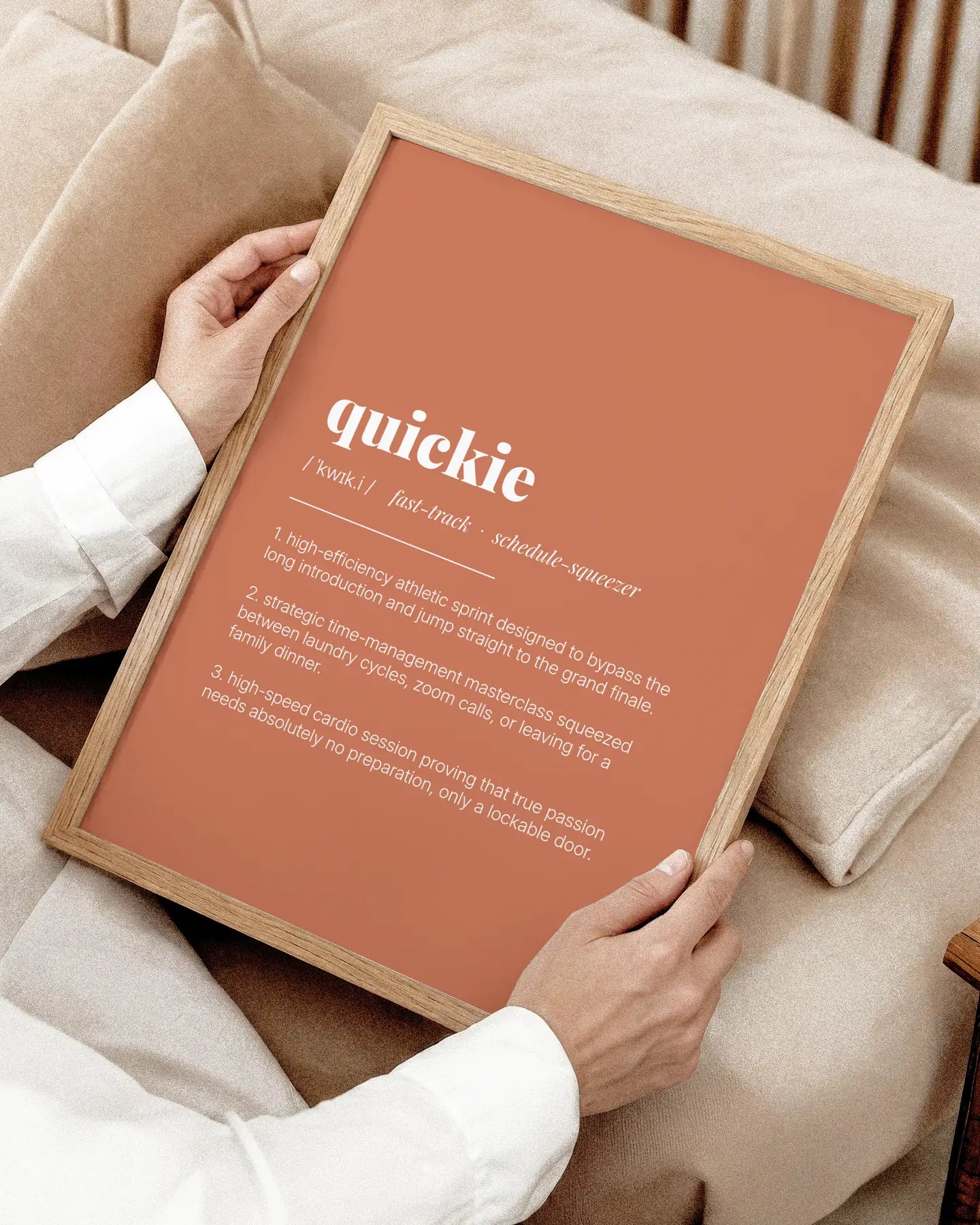Definition Poster of Quickie on Terracotta background