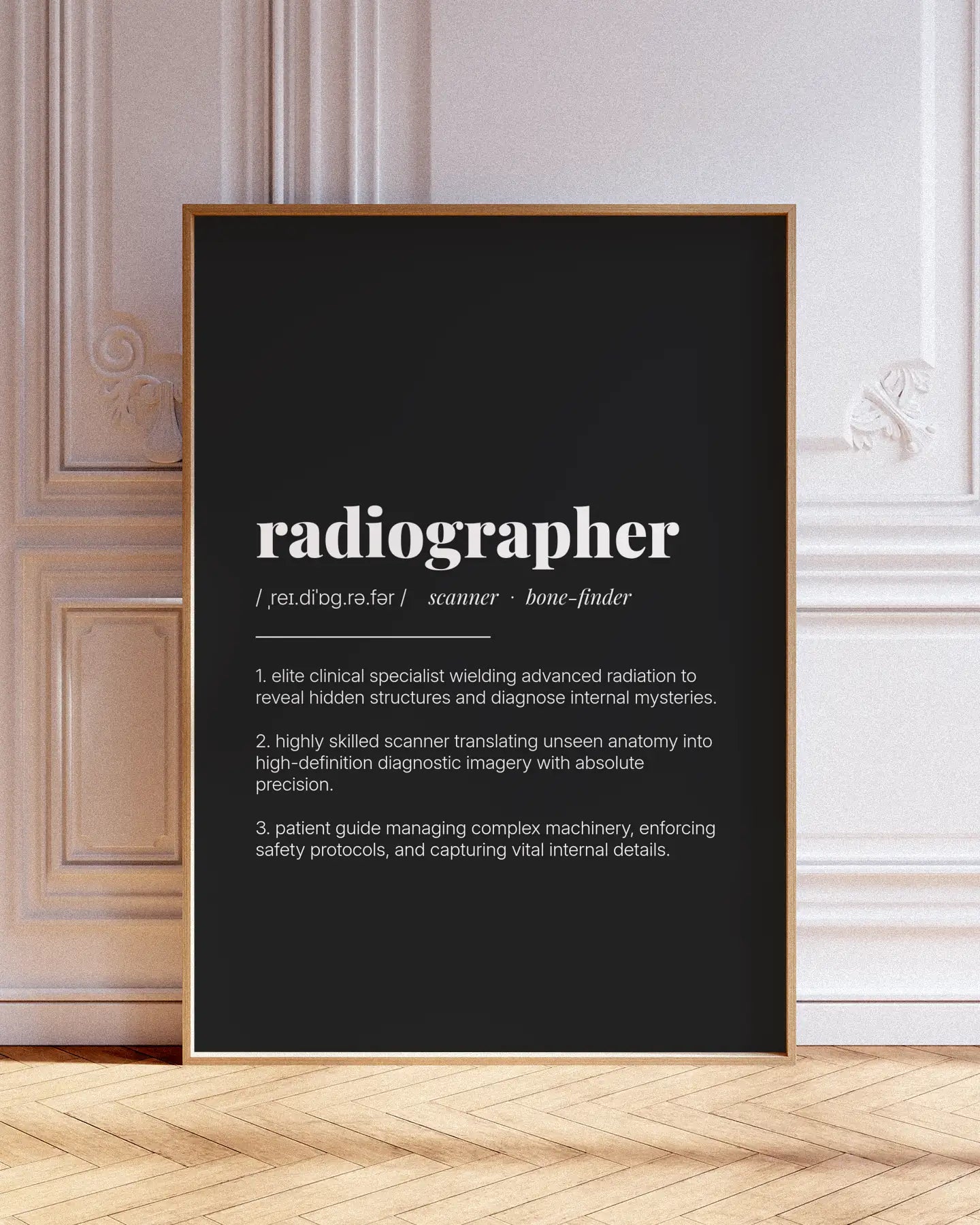 Definition Poster of Radiographer on Midnight Ink background