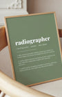 Definition Poster of Radiographer on Sage Green background