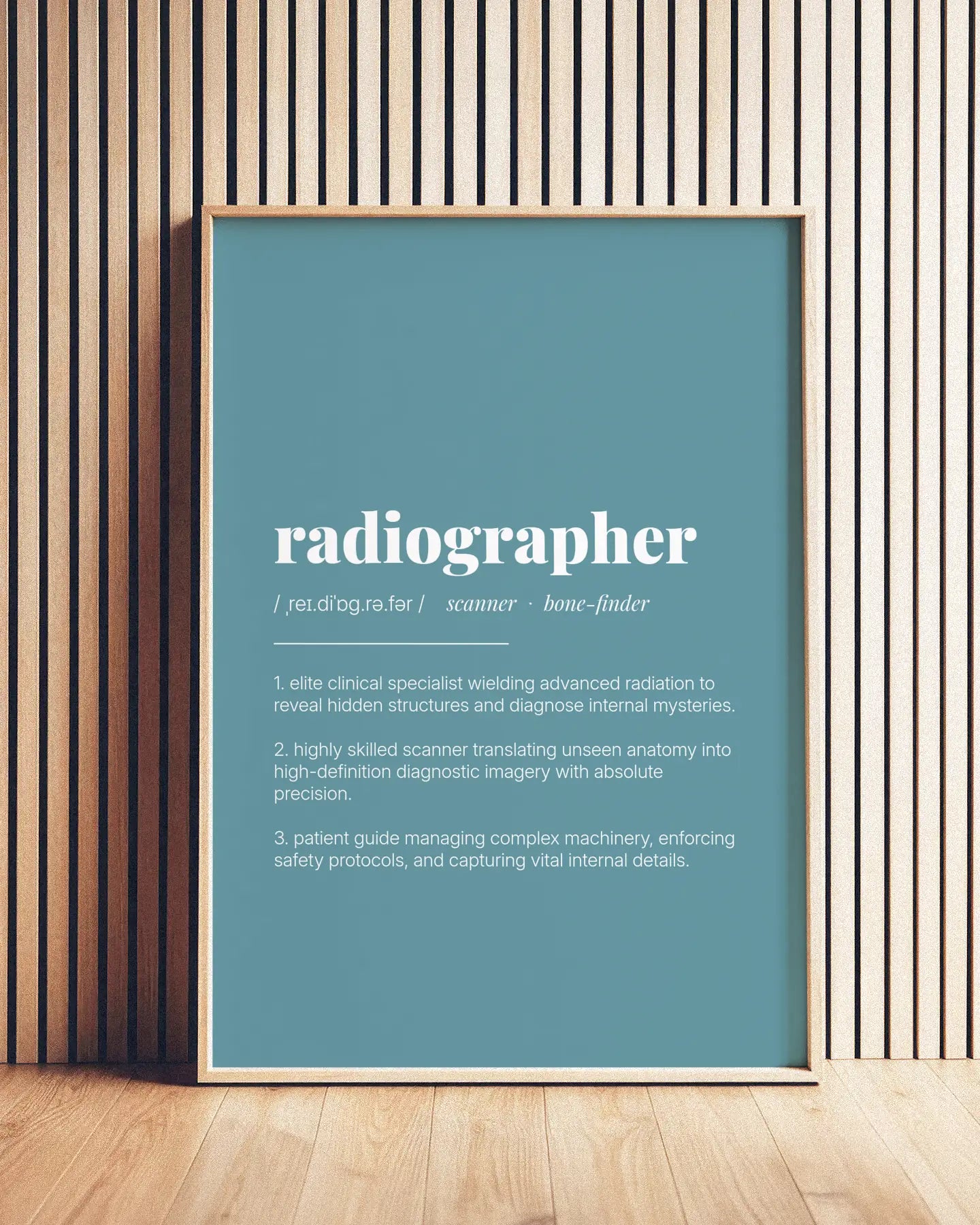 Definition Poster of Radiographer on Sea Glass background