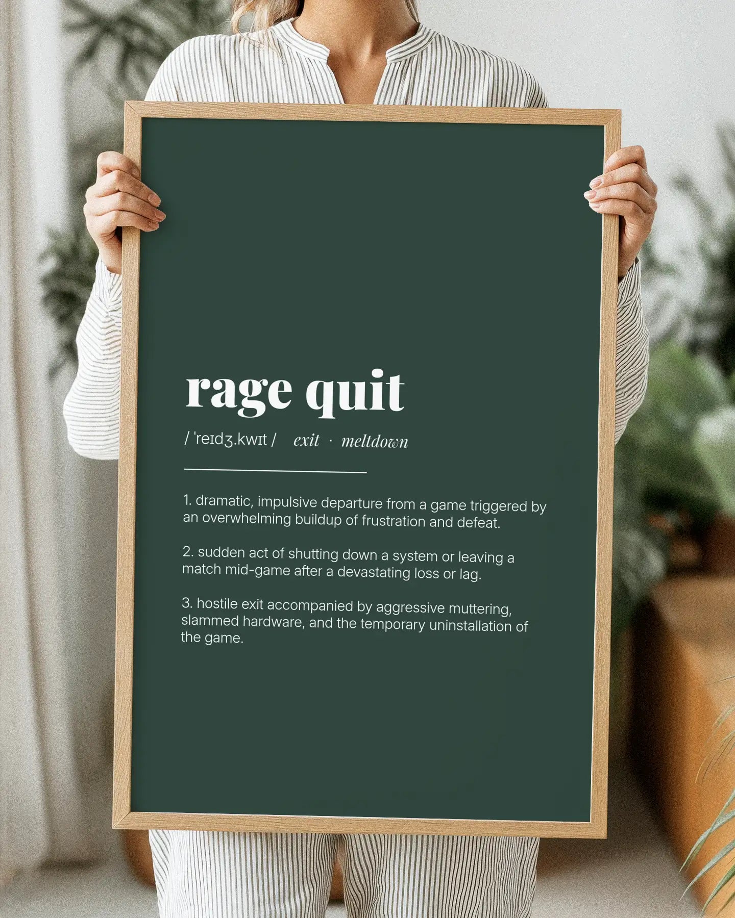 Definition Poster of Rage Quit on Emerald background