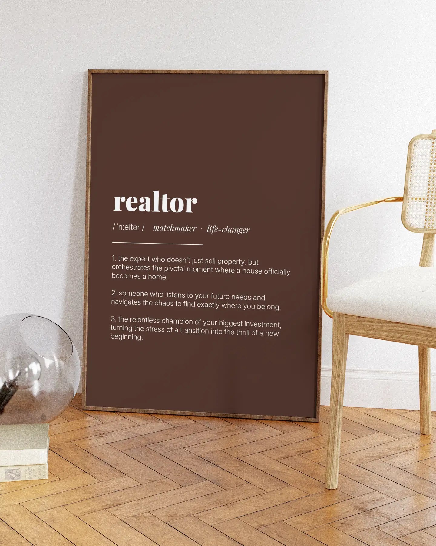 Definition Poster of Realtor on Espresso background