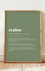Definition Poster of Realtor on Sage Green background