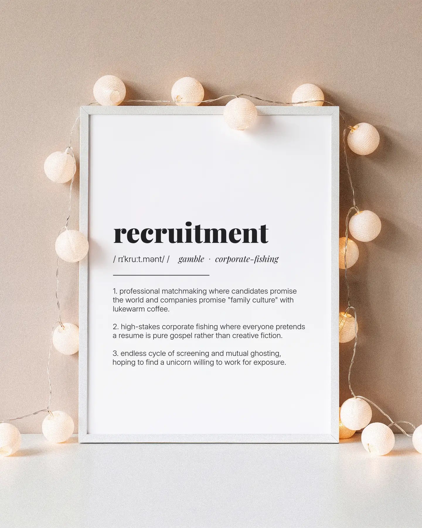 Definition Poster of Recruitment on Gallery White background