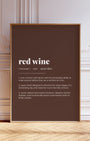 Definition Poster of Red Wine on Espresso background