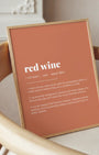 Definition Poster of Red Wine on Terracotta background