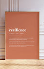Definition Poster of Resilience on Terracotta background