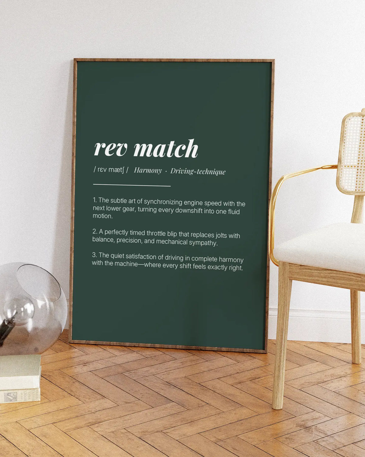 Definition Poster of Rev Match on Emerald background