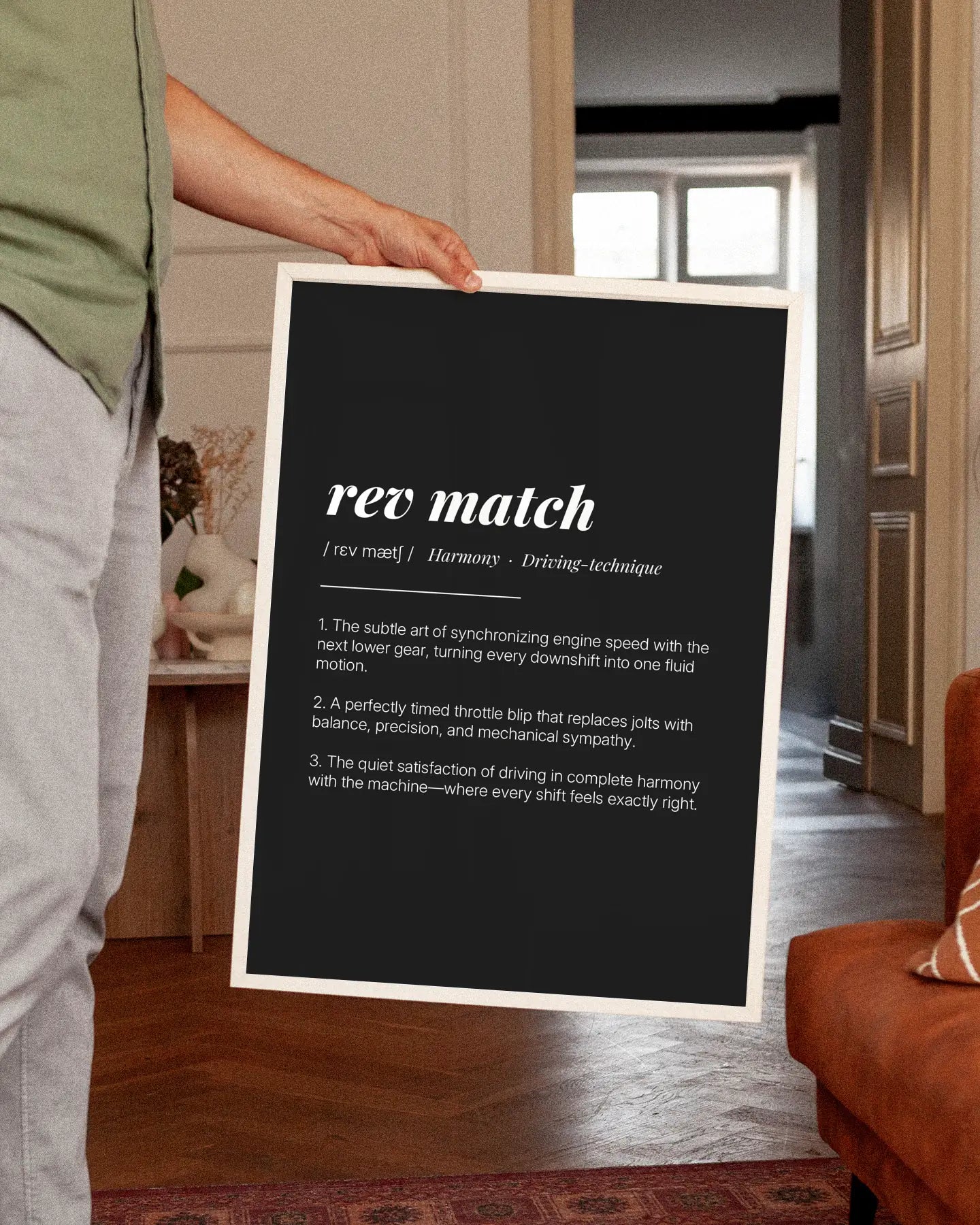 Definition Poster of Rev Match on Midnight Ink background