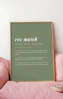 Definition Poster of Rev Match on Sage Green background