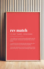 Definition Poster of Rev Match on Strawberry background