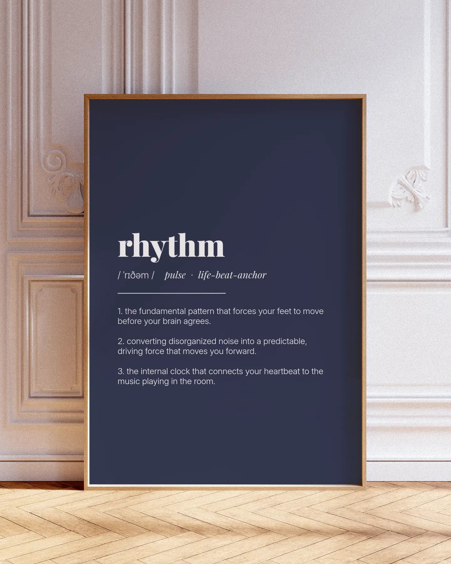 Definition Poster of Rhythm on Deep Navy background