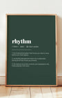 Definition Poster of Rhythm on Emerald background