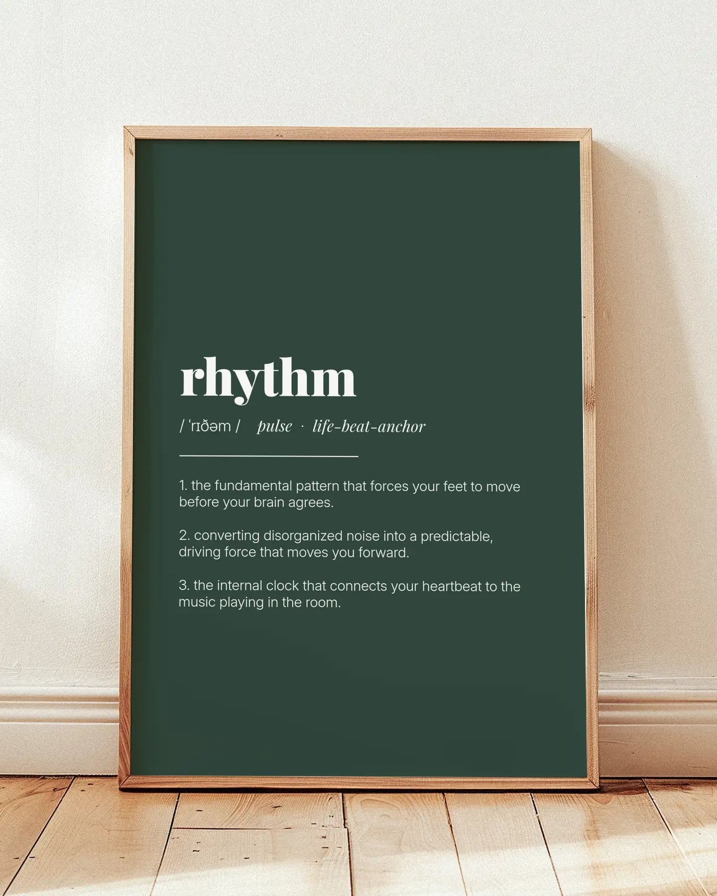 Definition Poster of Rhythm on Emerald background