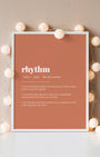 Definition Poster of Rhythm on Terracotta background