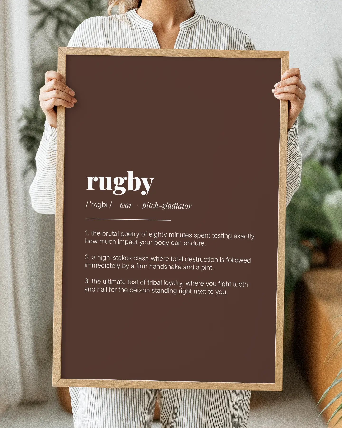 Definition Poster of Rugby on Espresso background