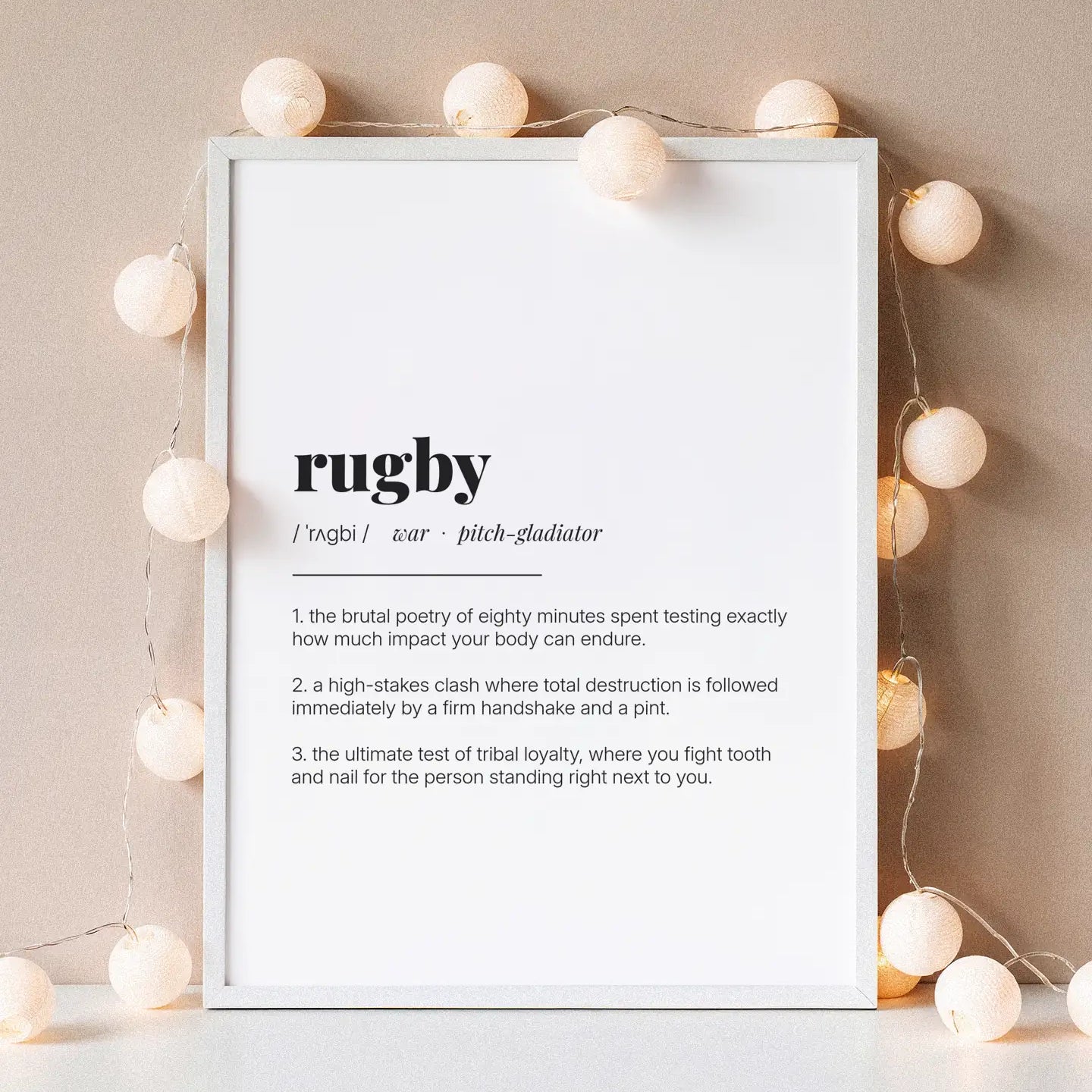 Definition Poster of Rugby on Gallery White background