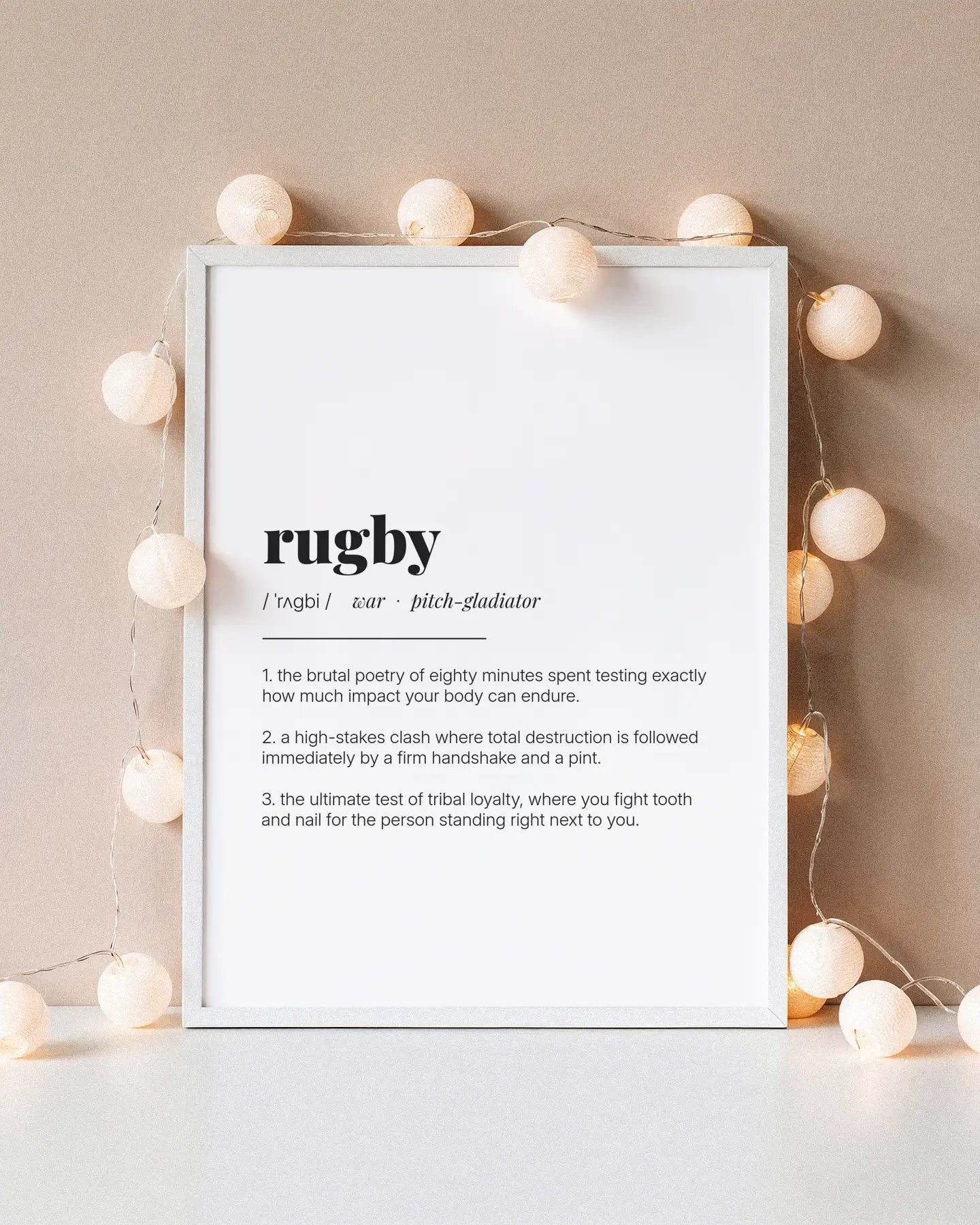 Definition Poster of Rugby on Gallery White background