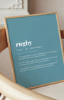 Definition Poster of Rugby on Sea Glass background