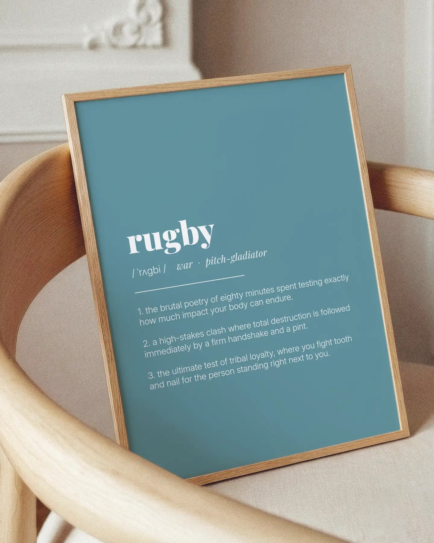 Definition Poster of Rugby on Sea Glass background
