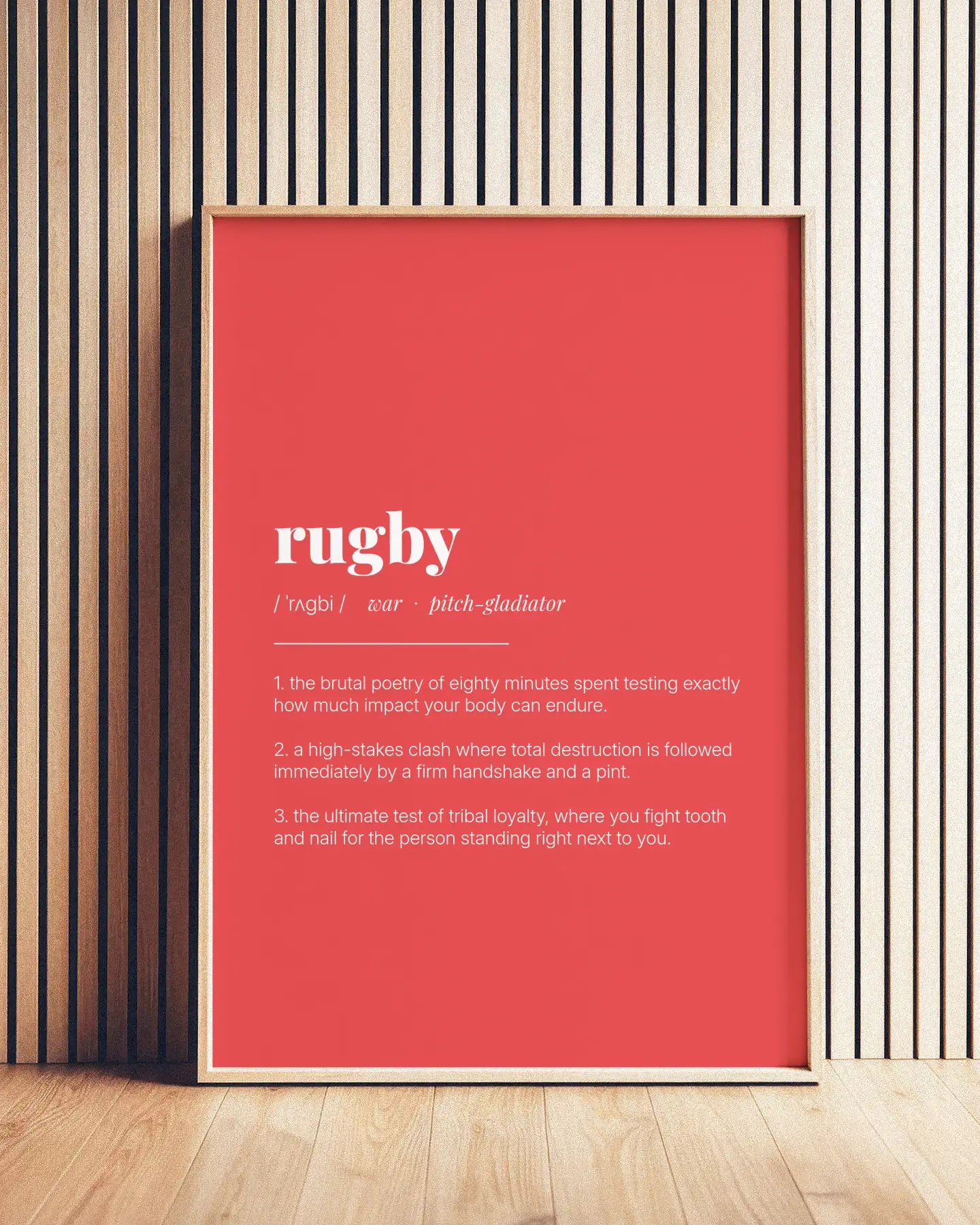 Definition Poster of Rugby on Strawberry background