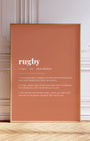 Definition Poster of Rugby on Terracotta background