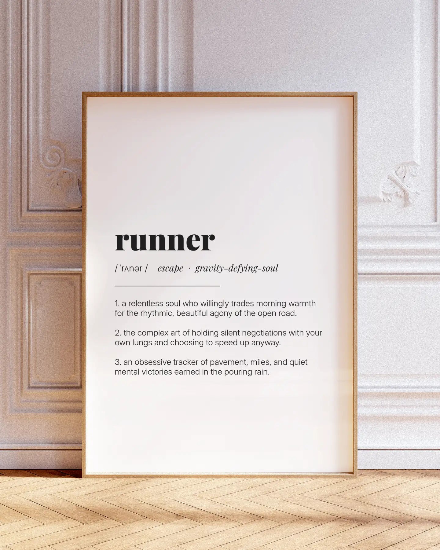 Definition Poster of Runner on Gallery White background