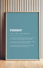 Definition Poster of Runner on Sea Glass background