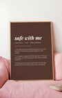 Definition Poster of Safe with Me on Espresso background