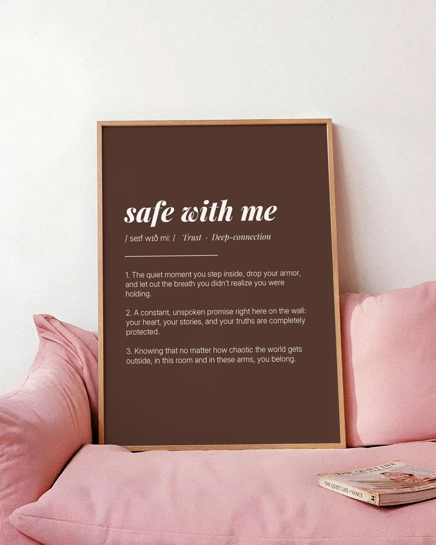 Definition Poster of Safe with Me on Espresso background