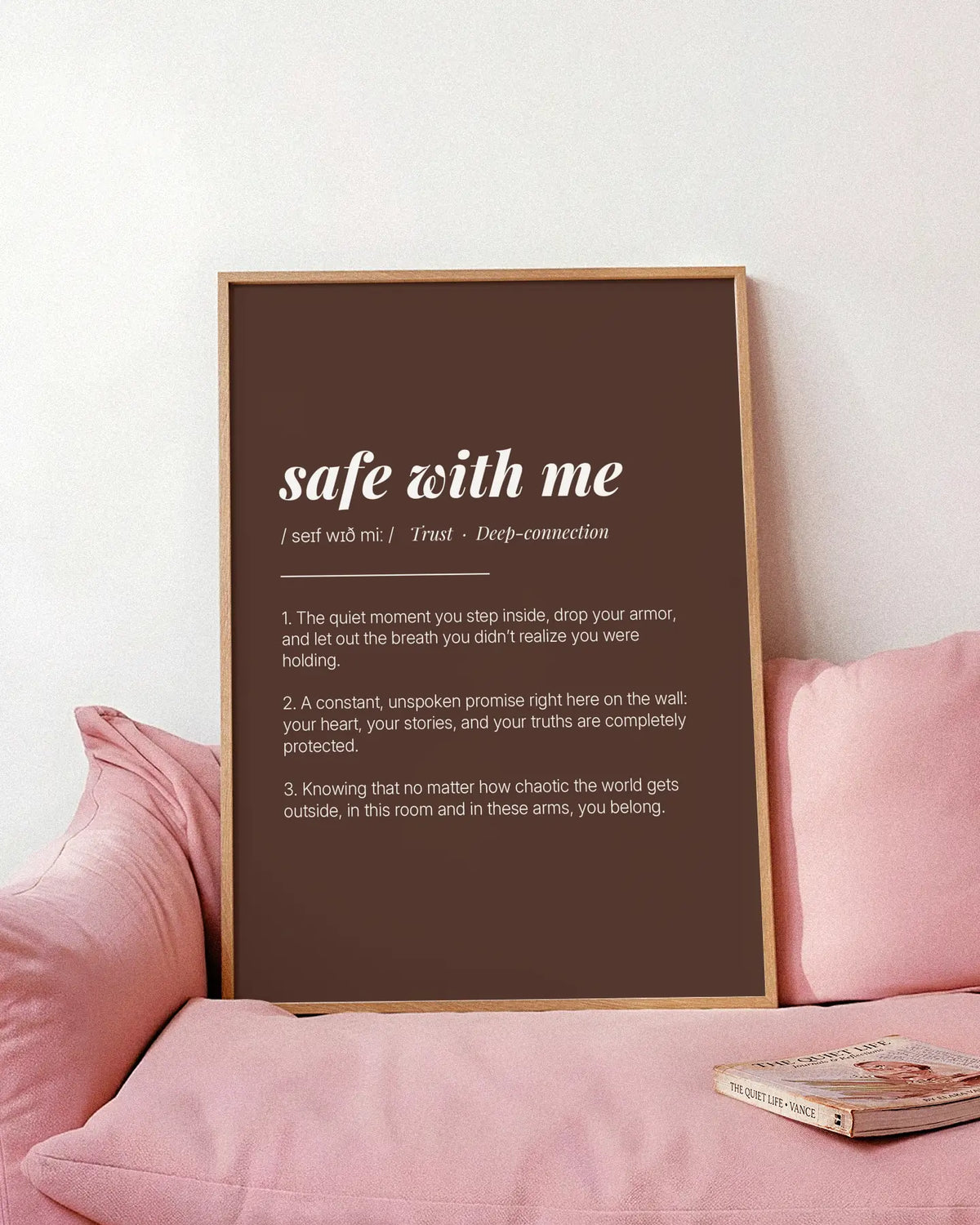 Definition Poster of Safe with Me on Espresso background
