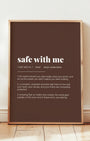 Definition Poster of Safe with Me on Espresso background