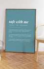 Definition Poster of Safe with Me on Sea Glass background