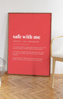 Definition Poster of Safe with Me on Strawberry background