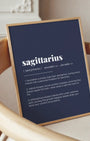 Definition Poster of Sagittarius on Deep Navy background