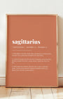 Definition Poster of Sagittarius on Terracotta background