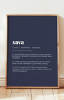 Definition Poster of Sava on Deep Navy background