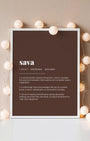Definition Poster of Sava on Espresso background