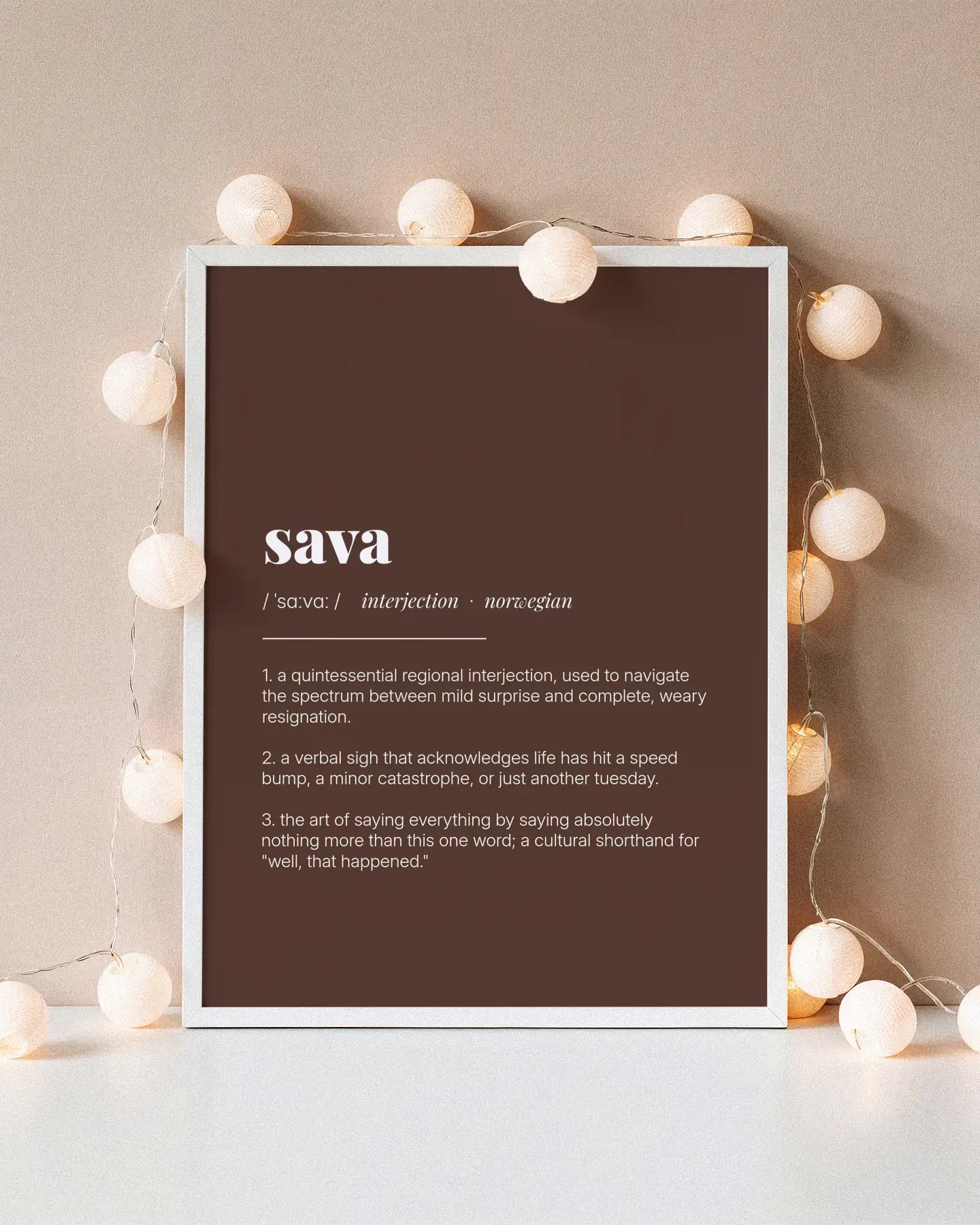 Definition Poster of Sava on Espresso background