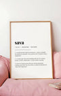 Definition Poster of Sava on Gallery White background