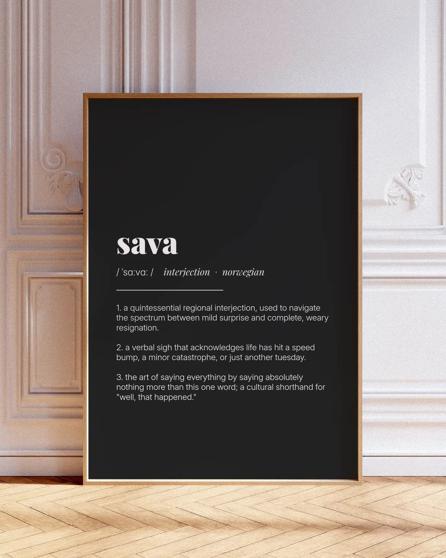 Definition Poster of Sava on Midnight Ink background