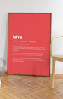 Definition Poster of Sava on Strawberry background