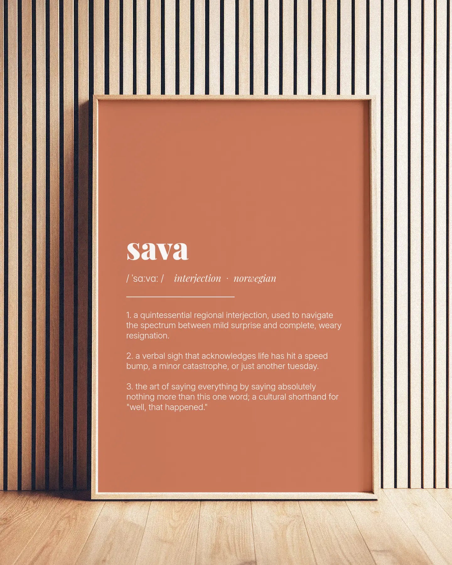 Definition Poster of Sava on Terracotta background