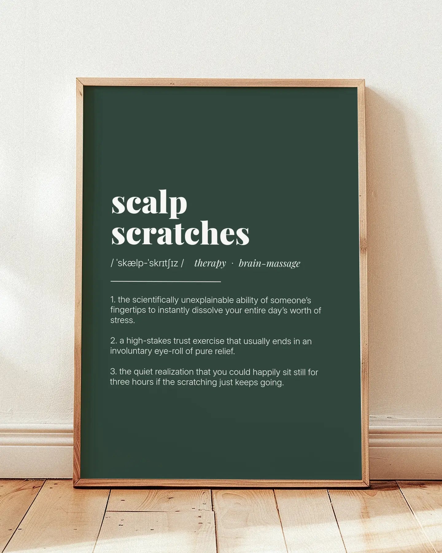 Definition Poster of Scalp<br />Scratches on Emerald background